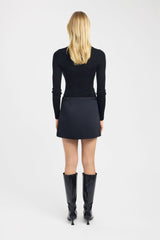 Oyster Button Mini Skirt