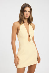 Oyster Low Cut Mini Dress